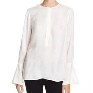 Equipment Kenley Washed Silk-jacquard Blouse In Nature White